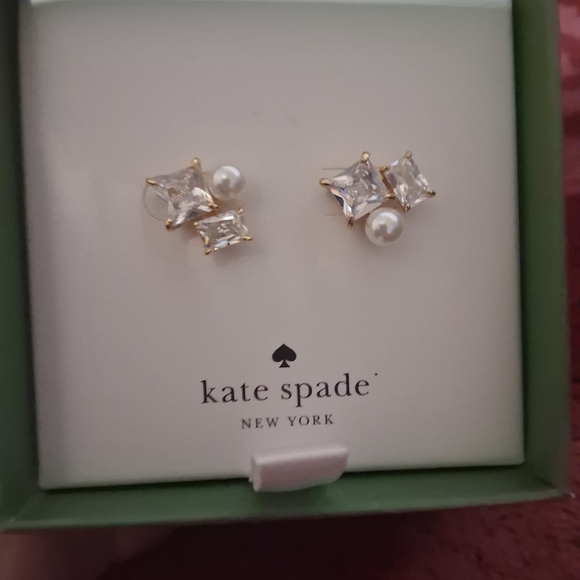 kate spade Jewelry - Kate Spade Gold and Crystal Stud Earrings